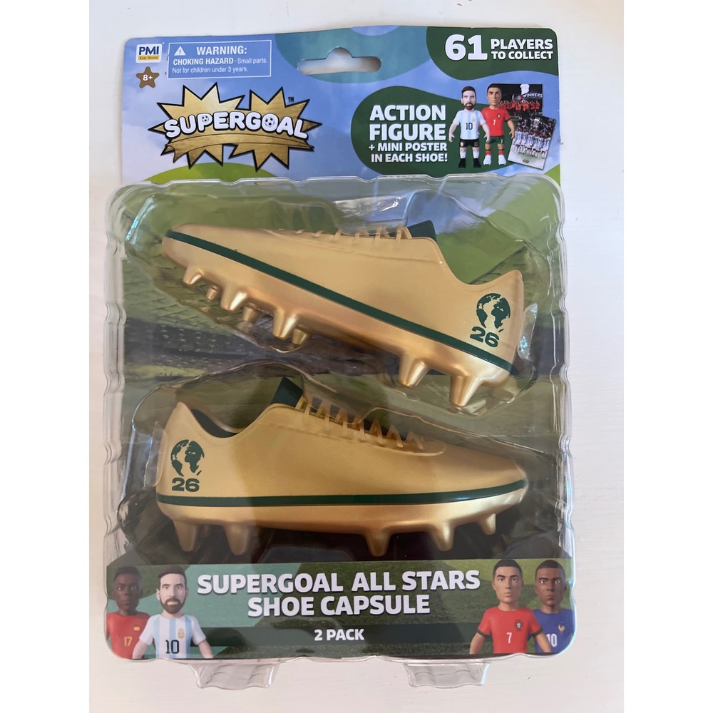 Supergoal All Stars Shoe Capsule 2 Pack Mystery Action Figure Gold Soccer Cleats